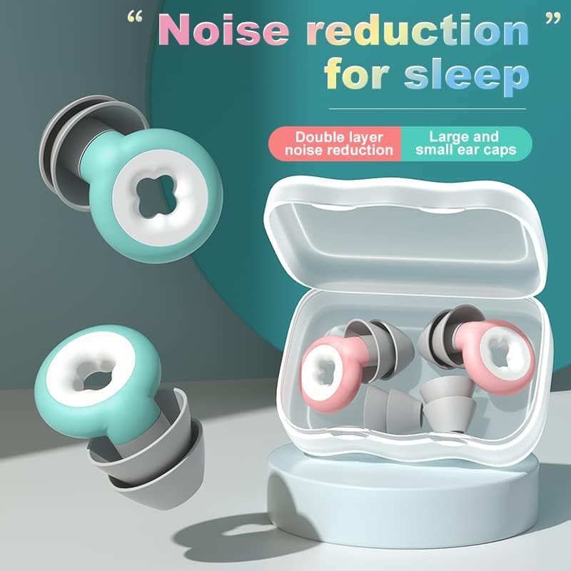 Tapones para los oídos para dormir, tapones para los oídos con cancelación de ruido reducen el ruido a través del diseño del material (negro)