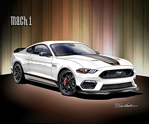 2022 Mustang Mach 1  Oxford White  Fine Art Print By Danny Whitfield  Size 20 in X 24 in