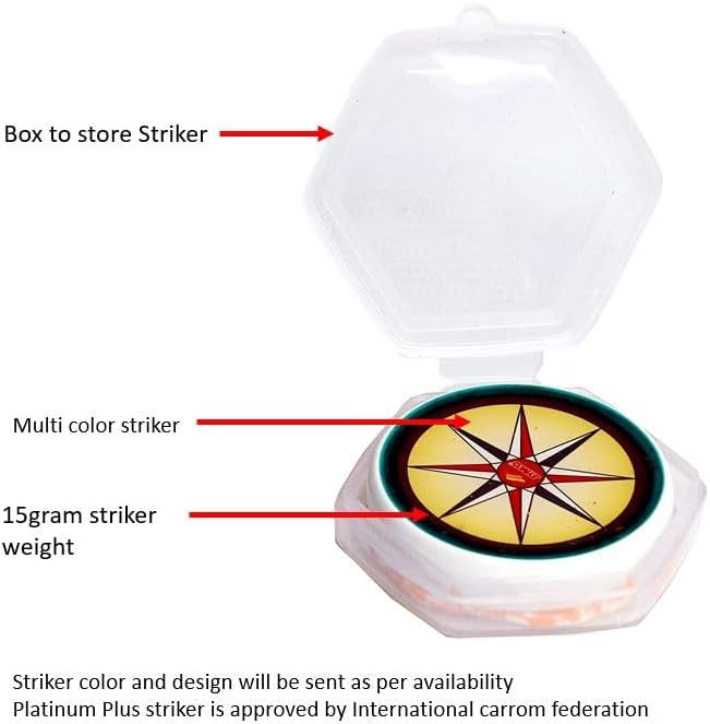 Synco Carrom Striker Professional 0.53 oz con estuche especial, colores surtidos, 1 unidad (Platinum Plus)