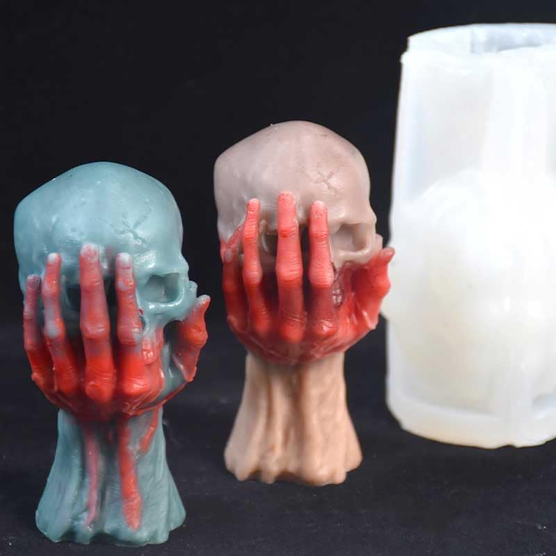 Moldes de silicona con forma de calavera para hacer velas, resina, velas de aromaterapia, jabón de cera hecho a mano, decoración del hogar,