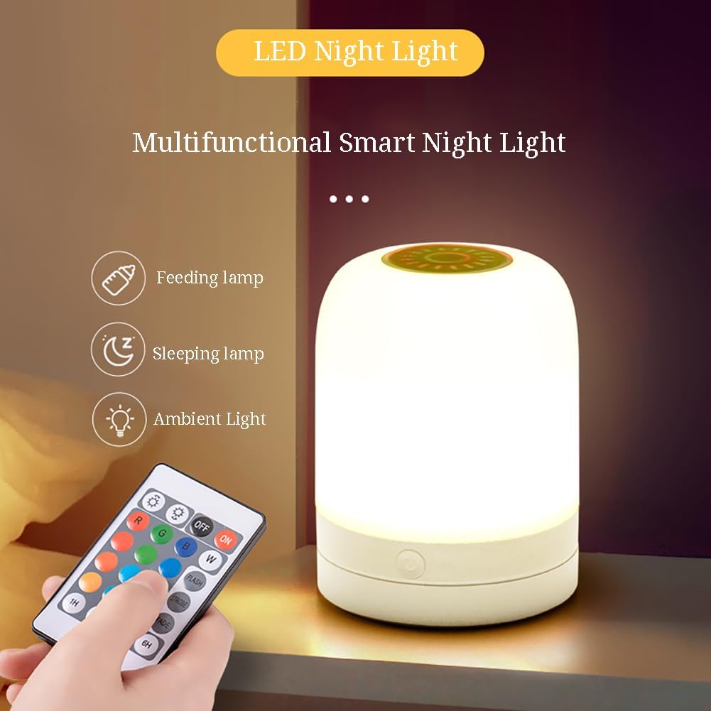 Luz nocturna para guardería del bebé, lámparas LED con sensor táctil de noche para niños lactancia materna y ayuda para dormir, luces recargables