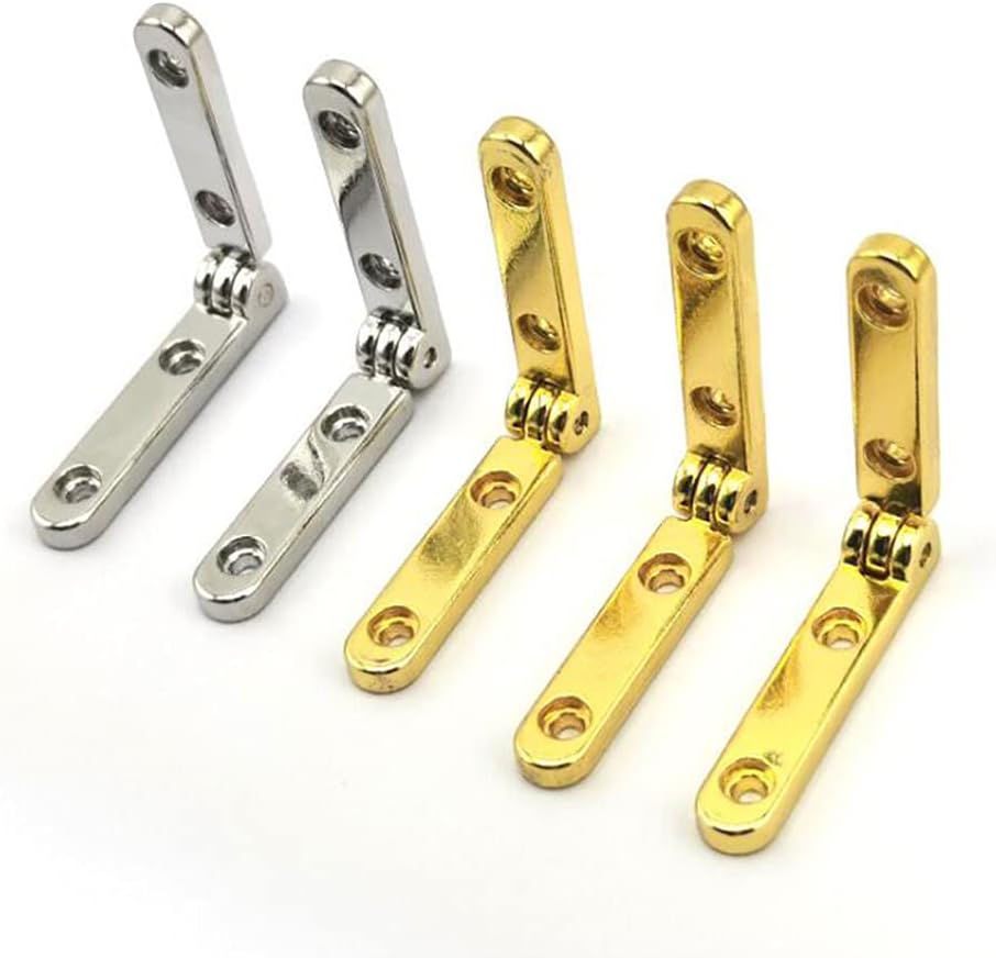 Bisagra de aleación de zinc de 90 grados para caja de madera, regalo de vino, joyero, accesorios, bisagra de cadena de soporte angular, 6 piezas con