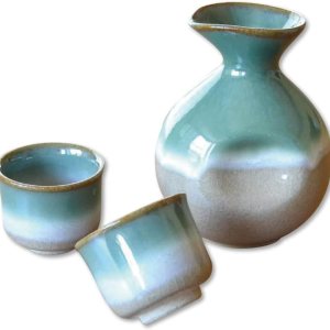 Juego de 3 utensilios Arita Imari hechos en Japón, cerámica, 1 botella Tokkuri y 2 tazas BANSHU Juego de 3 utensilios Arita Imari hechos en Japón, cerámica, 1 botella Tokkuri y 2 tazas BANSHU