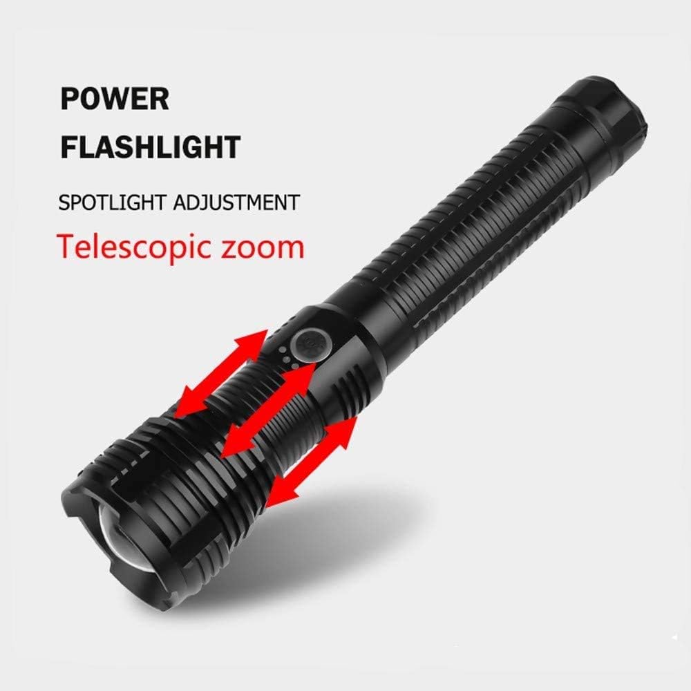 XLENTGEN Linternas LED recargables de alto lúmenes 200000, XHP70 potentes linternas tácticas con baterías Zoomable 5 modos de visualización de