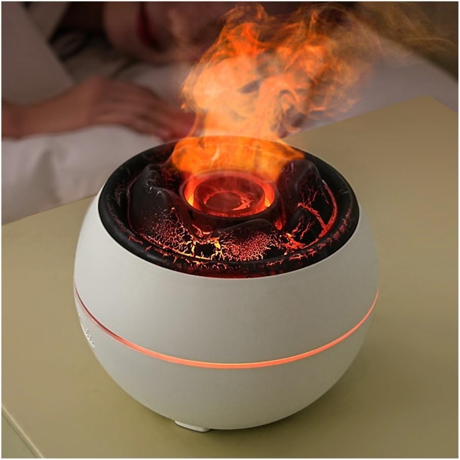 Humidificador Volcano de 6 colores, humidificador de aire de volcán con llama, difusor de aroma USB, para el hogar, gimnasio, dormitorio y oficina