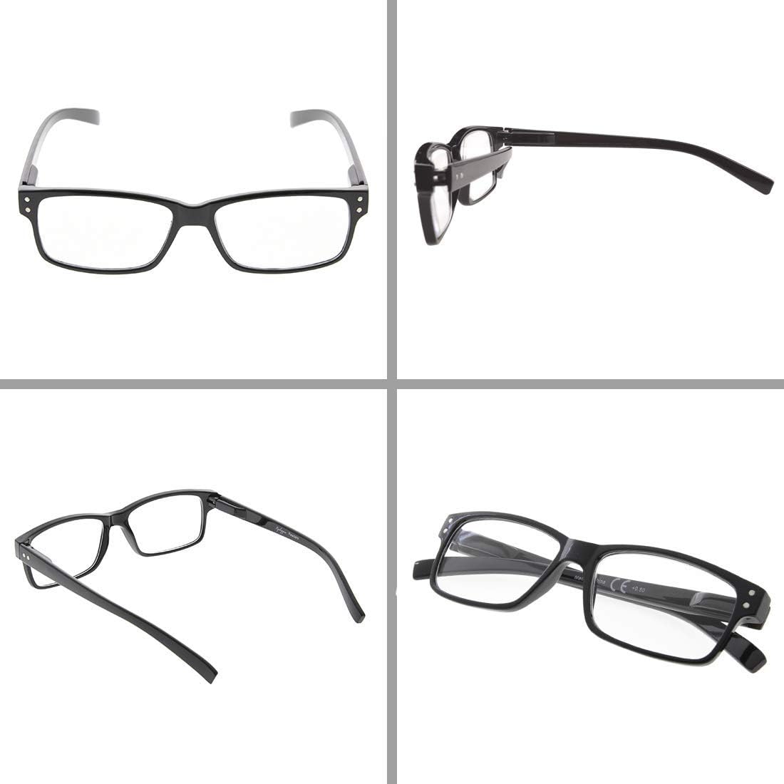 Eyekepper Paquete de 5 lentes de lectura para hombre, incluye lentes de sol de lectura, bisagras de resorte, gafas clásicas de tramposo +3.00