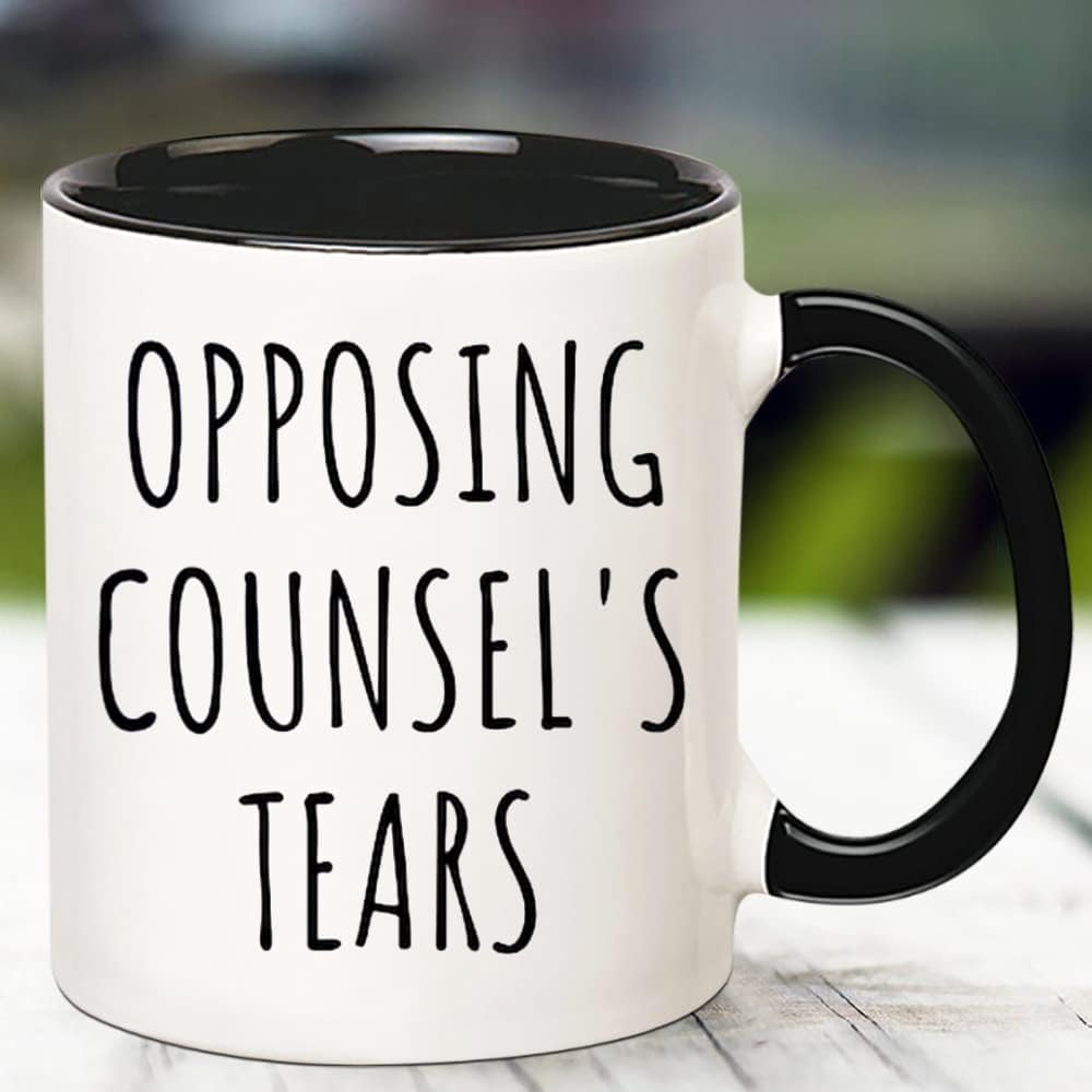 Fonhark – Taza divertida de abogado, lágrimas del abogado opuesto, abogado, regalo de abogado, taza de graduado de derecho, taza de café novedosa de