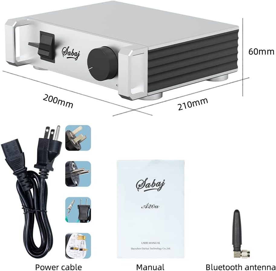Sabaj A20a versión 2022 amplificador de potencia MA5332M Chip Clase D Carga de lazo de puente proporciona 350W analógico, Bluetooth 5.0 XLR entrada