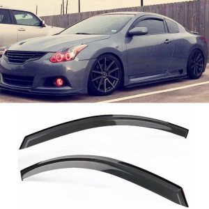 Deflector de ventana compatible con Ni.ssan Altima Coupe 2008-2013, viseras de ventana de 2 puertas, protectores de lluvia, juego de 2 piezas, color Deflector de ventana compatible con Ni.ssan Altima Coupe 2008-2013, viseras de ventana de 2 puertas, protectores de lluvia, juego de 2 piezas, color