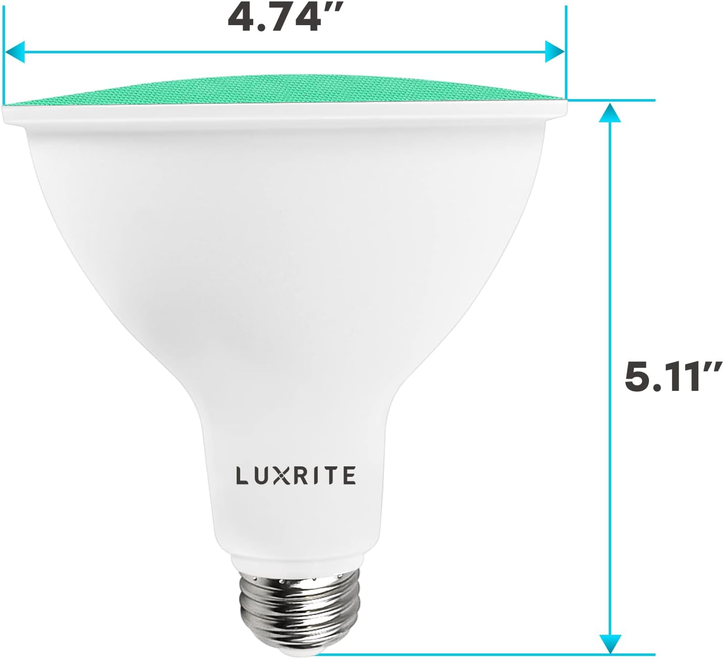 LUXRITE Bombilla LED PAR38 verde de inundación, 8 W (equivalente a 45 W), bombilla LED verde de inundación, clasificación húmeda, certificación UL,