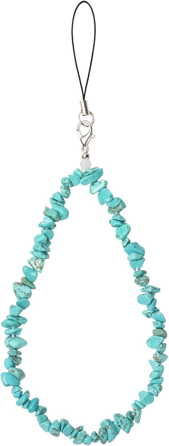BEACE Dijes para teléfonocorrea de cadena para mujeres y niñas, funda para teléfono celular, correa de muñeca, dijes de piedras preciosas naturales