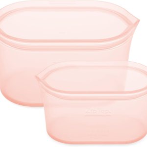 Zip Top Bolsa de maquillaje transparente a prueba de agua de silicona – Juego de 2 bolsas para viajes Zip Top Bolsa de maquillaje transparente a prueba de agua de silicona – Juego de 2 bolsas para viajes