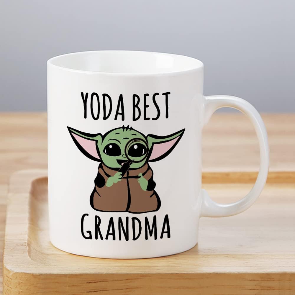 Baby Yoda Regalos para abuela, taza de café de 11 onzas para mujeres, Día de la Madre, cumpleaños, primera vez, regalo de Navidad, idea de regalo de