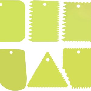 YQBOOM 6 piezas de raspador de pasteles decorando peine y glaseado más suave reutilizable pan crema pizza cortador verde YQBOOM 6 piezas de raspador de pasteles decorando peine y glaseado más suave reutilizable pan crema pizza cortador verde