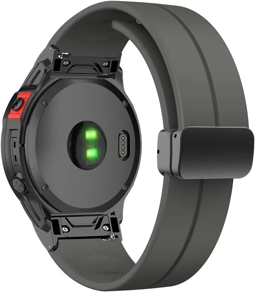 Correa deportiva Conm para Garmin Fenix 7x76x Gps65x5, correa magnética de repuesto de silicona de 0.866in y 1.024in