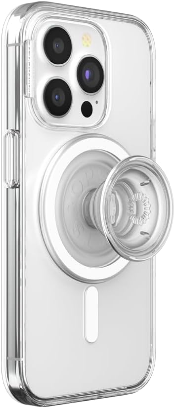 PopSockets Funda para iPhone 15 Pro con agarre redondo para teléfono compatible con MagSafe, funda de teléfono para iPhone 15 Pro, compatible con