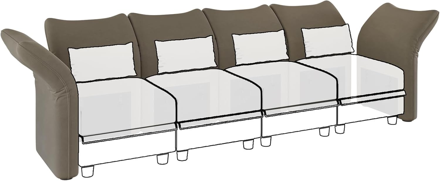 LLappuil Par modular de sofá modular con respaldo y reposabrazos laterales para sofá modular convertible, sofá modular y reposabrazos lateral,