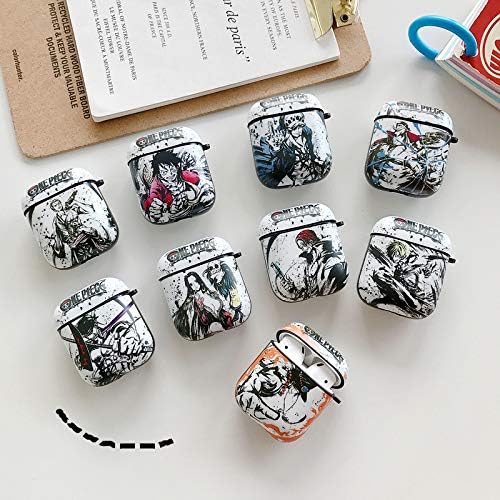 BONICI Funda protectora para AirPods Pro, creativo anime héroe temático chino paisaje pintura estilo blanco negro suave silicona TPU cubierta de