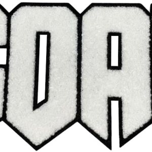 Patch Party Club, Parche de chenilla blanca brillante “cabra” de 9 x 4 pulgadas, parche con respaldo termoadhesivo, parche grande para chaquetas Patch Party Club, Parche de chenilla blanca brillante “cabra” de 9 x 4 pulgadas, parche con respaldo termoadhesivo, parche grande para chaquetas