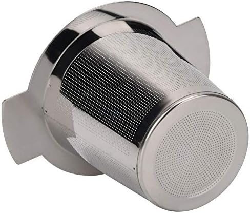 Infusor de té, filtro de filtro de té de acero inoxidable con tapa y asas dobles, infusor de té perfecto para tazas de té de grano de hojas, tazas y