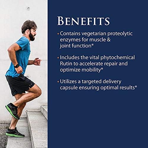 Myomend, 60 cápsulas  Apoyo muscular y articular  Formulado con bromelina y rutina  Suplemento de salud enzimática  vegano y kosher