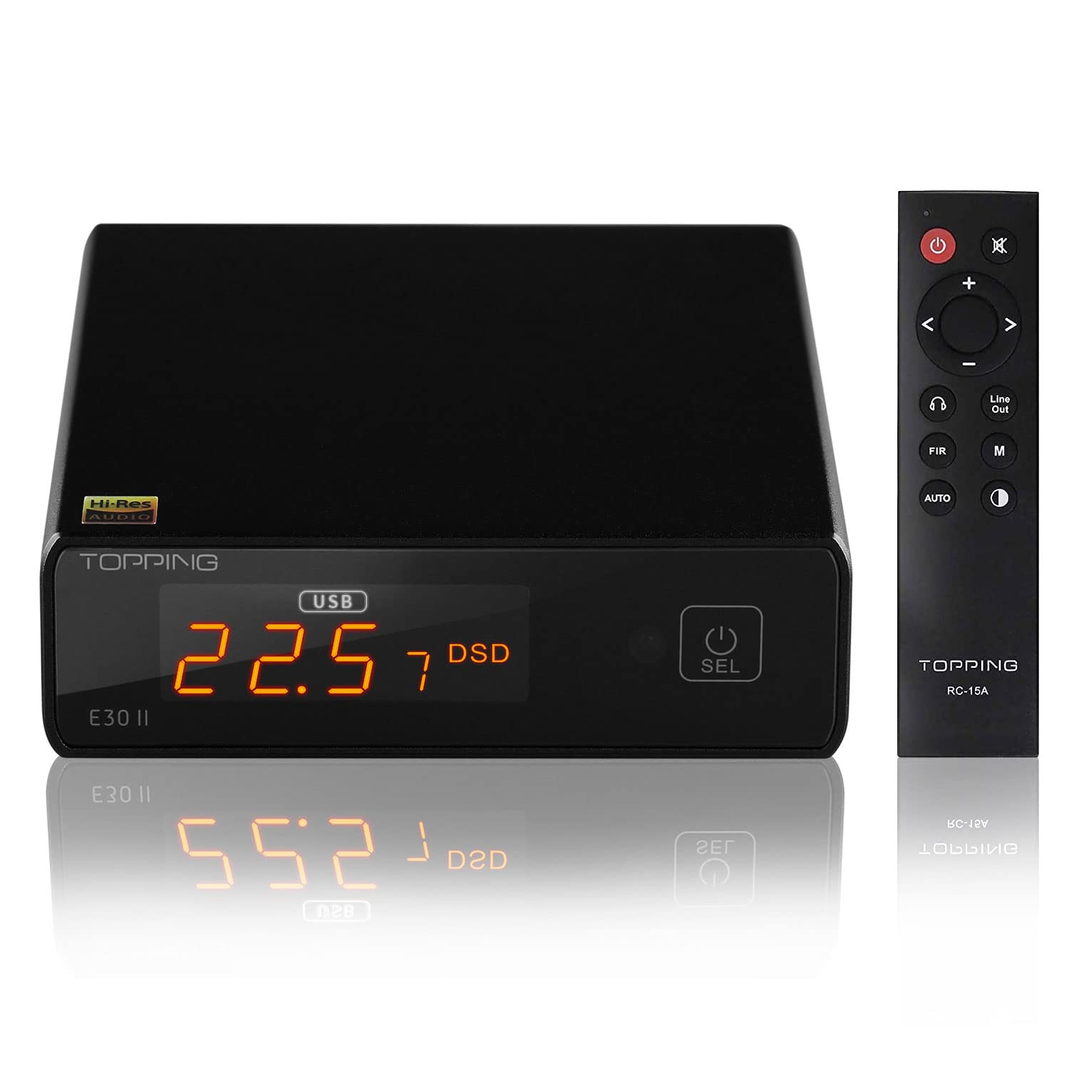 Topping E30 II DAC Preamplificador de audio Decodificador de audio – 2xAK4493S Hi-Res XMOS XU208 DAC 32Bit768kHz DSD512 DSD Modo directo para