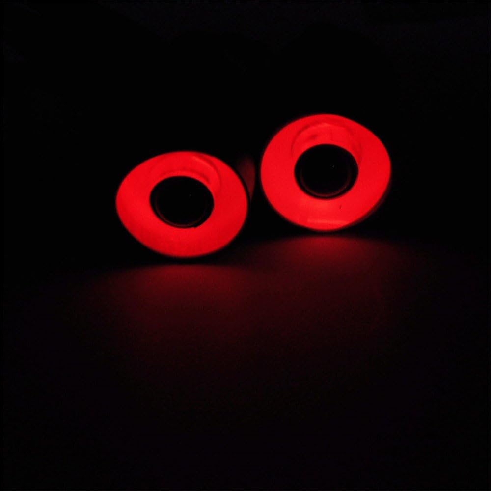 Que-T Luz trasera LED de ojos de ángel y ojos de demonio de 2 ledes, para autos de oruga modelo RC 110 (rojo + blanco, 0.866 in)