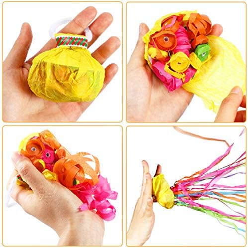 meekoo 10 piezas de serpentinas sin ensuciar galletas de confeti para Año Nuevo, cumpleaños, boda, graduación, fiesta, espectáculos (multicolor)