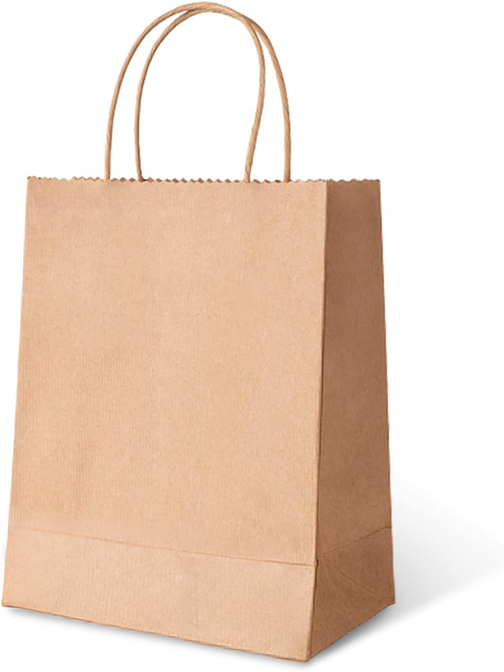 TOWRAP Bolsas de papel marrón con asas, 25 unidades, 8 x 4.25 x 10.5 pulgadas, bolsas de regalo de papel kraft a granel, bolsas de compras, bolsas