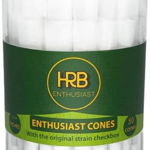 Herb Enthusiast Paquete de 50 conos preenrollados de tamaño 1 14  Papel de arroz fino preenrollado totalmente natural  Conos entusiastas con caja de Herb Enthusiast Paquete de 50 conos preenrollados de tamaño 1 14  Papel de arroz fino preenrollado totalmente natural  Conos entusiastas con caja de