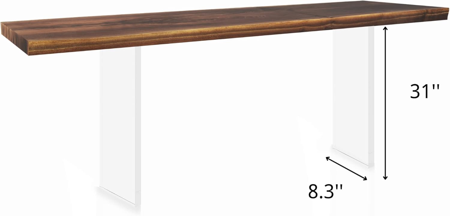 Patas de mesa auxiliar de acrílico (2 piezas). Patas Lucite transparentes para mesas de consola. 8.3 pulgadas de ancho x 31 pulgadas de alto