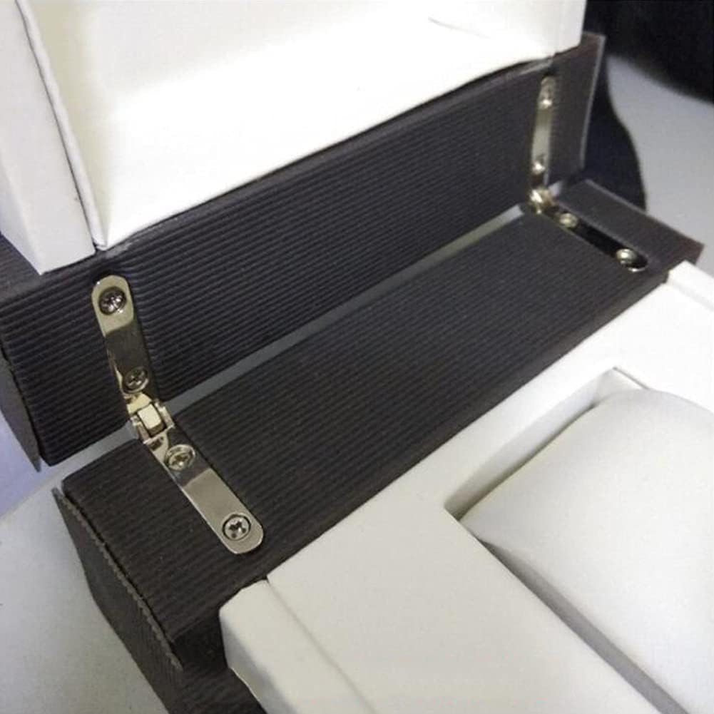 Bisagra de aleación de zinc de 90 grados para caja de madera, regalo de vino, joyero, accesorios, bisagra de cadena de soporte angular, 6 piezas con