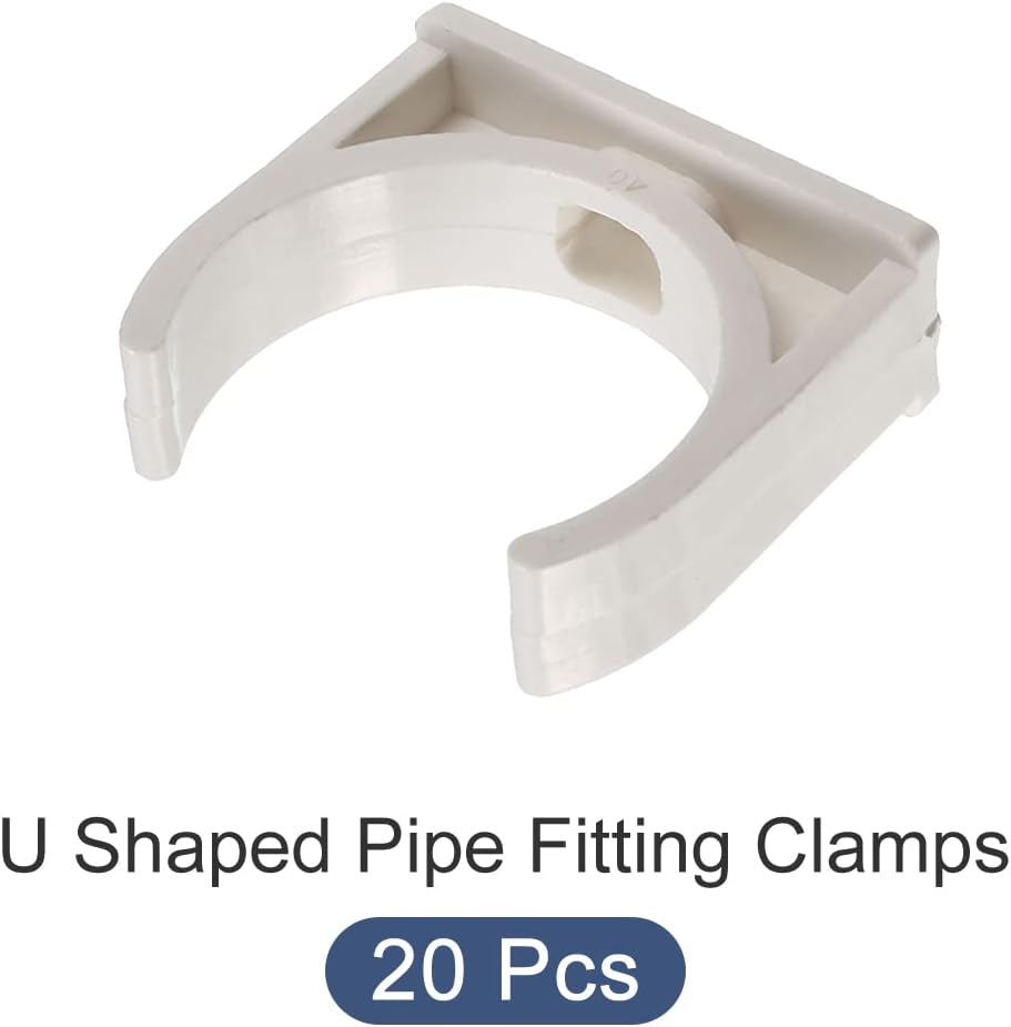 Clips de tubo de agua de PVC (1.575in1.57 pulgadas), 20 unidades, abrazaderas de plástico en forma de U, para manguera de tubería, suministro de
