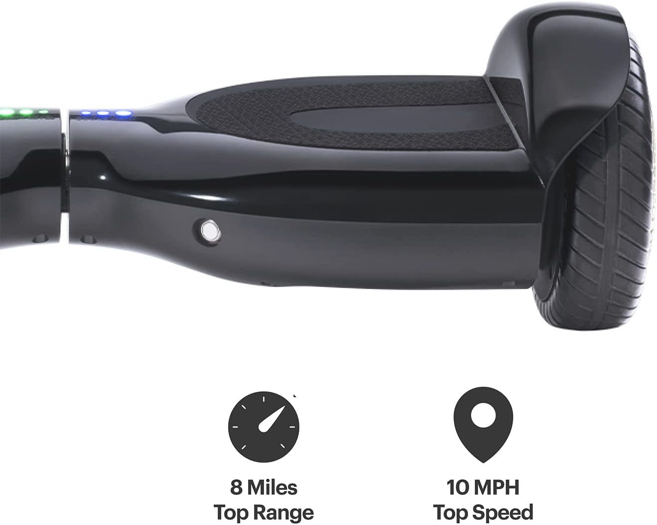 Jetson Hoverboard – Hoverboard Zone con ruedas todoterreno todoterreno – Hoverboard ligero negro con ruedas LED iluminadas – Hoverboard inteligente