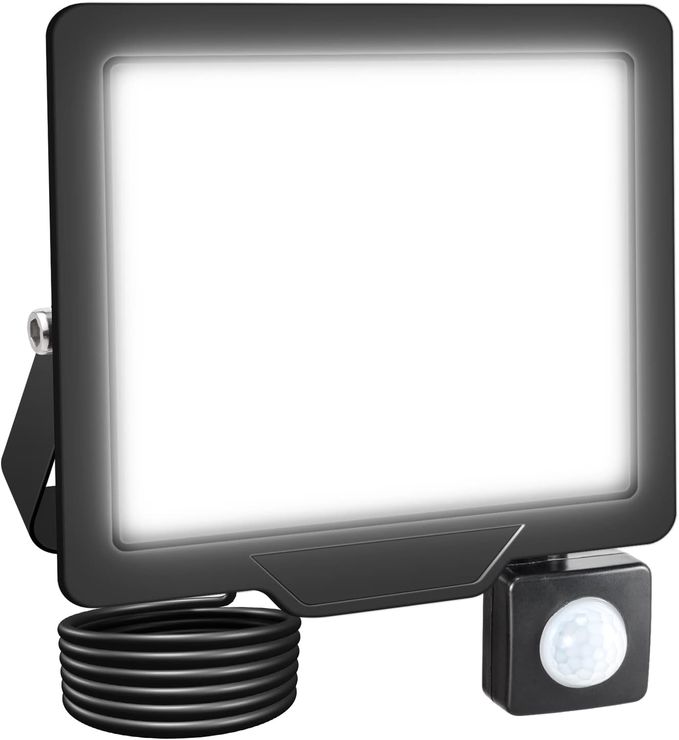 Willpower Reflector LED con sensor de movimiento, luces de seguridad para exteriores de 10 W, 1000 lúmenes, lámpara exterior de 6000 K, luz blanca