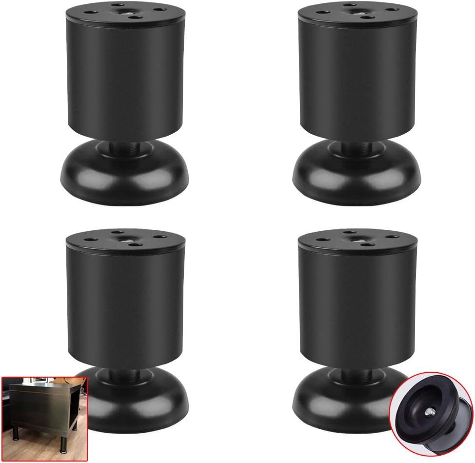 Patas de metal para muebles de sofá, patas ajustables de acero inoxidable, patas ajustables de 0.6 in, patas de repuesto para armarios, mesita de