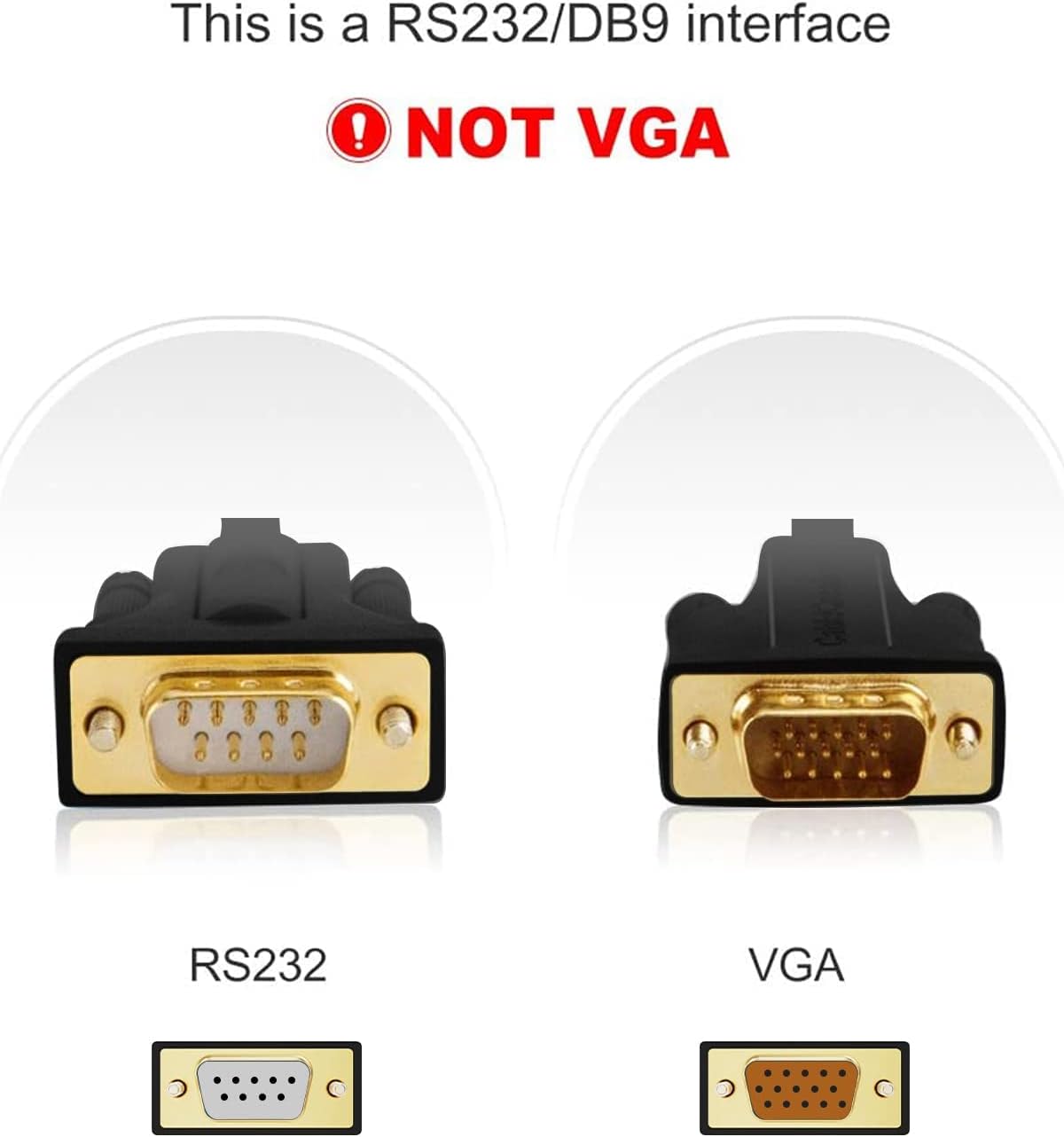 CableCreation Paquete de 2 Adaptador USB a RS232 macho con chipset PL2303, convertidor serie USB a DB9 para Windows 11, 10, 8.1, 8, 7, Linux y Mac