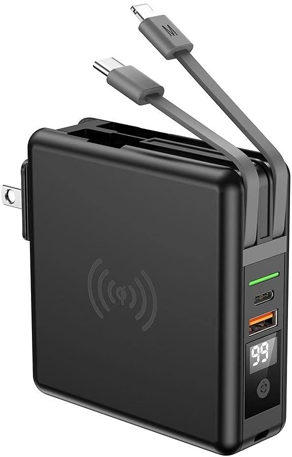 BoxWave Cargador compatible con ASUS ROG Flow Z13-ACRNM RMT02 – Cargador de pared inalámbrico Rejuva (10000mAh) (18W), cargador de pared inalámbrico