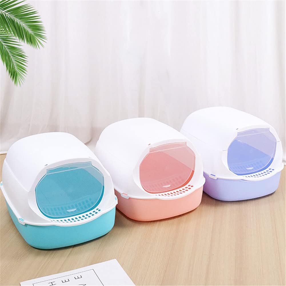 Caja de arena para mascotas para orinal completamente cerrada, desodorante, gatito, a prueba de salpicaduras, inodoro, limpieza de interiores, arena
