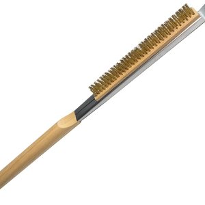 Pizza Oven Brush, 22 Pizza Stone Cleaning Brush – Brass Wire Pizza Brush with Wooden Handle and Stainless Steel Scraper, Pizza Oven Accessories for Pizza Oven Brush, 22 Pizza Stone Cleaning Brush – Brass Wire Pizza Brush with Wooden Handle and Stainless Steel Scraper, Pizza Oven Accessories for