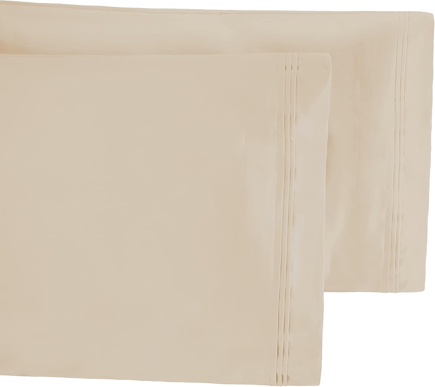 100% algodón egipcio de 650 hilos, juego de fundas de almohada King de 2 piezas, una capa, sólido, marfil