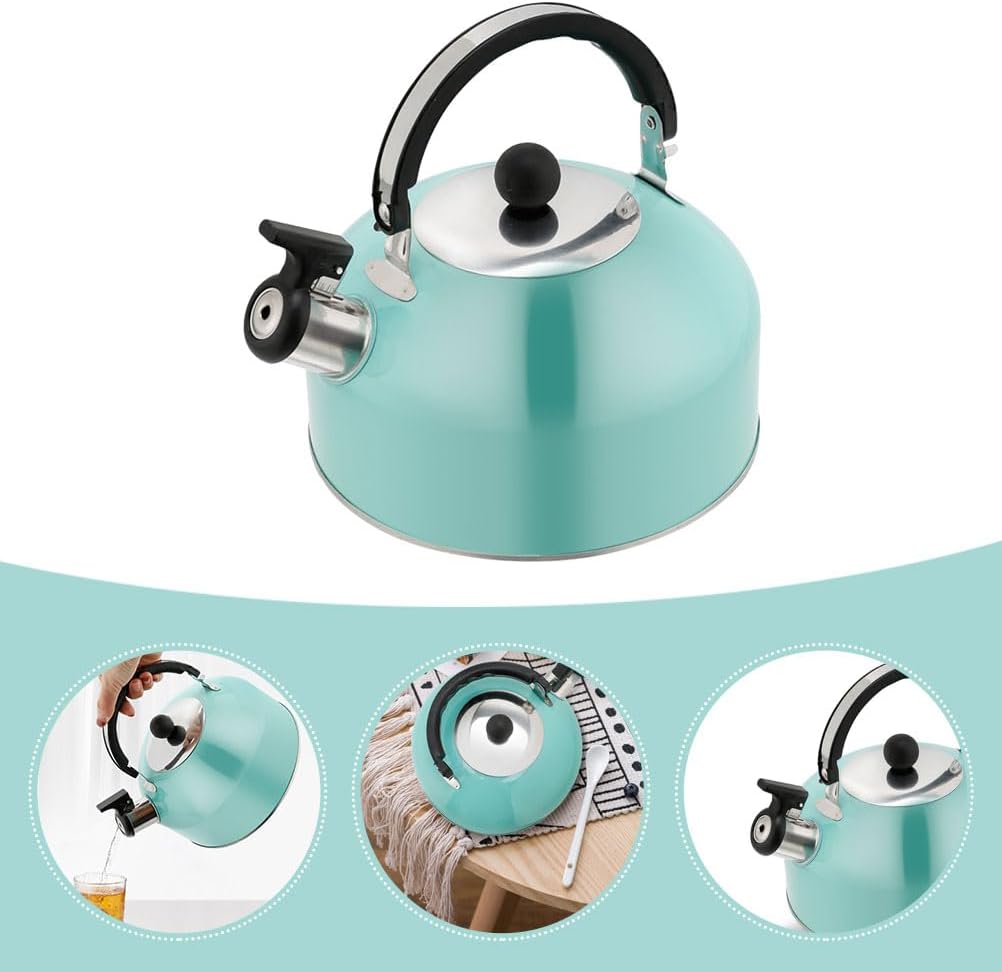 USHOBE Chirping Kettle – Jarra de agua de acero inoxidable, tetera vintage, estufa de cocina, tetera silbante, práctica tetera silbante, hervidor de