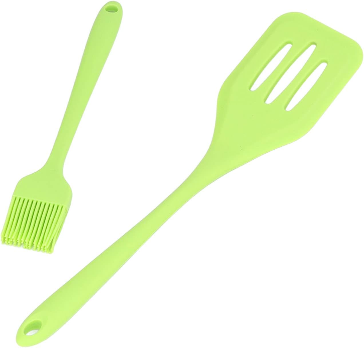 Juego de utensilios de cocina de silicona, 5 piezas, juego de utensilios de cocina de silicona, seguro y fácil de lavar, adecuado para cocina (verde)