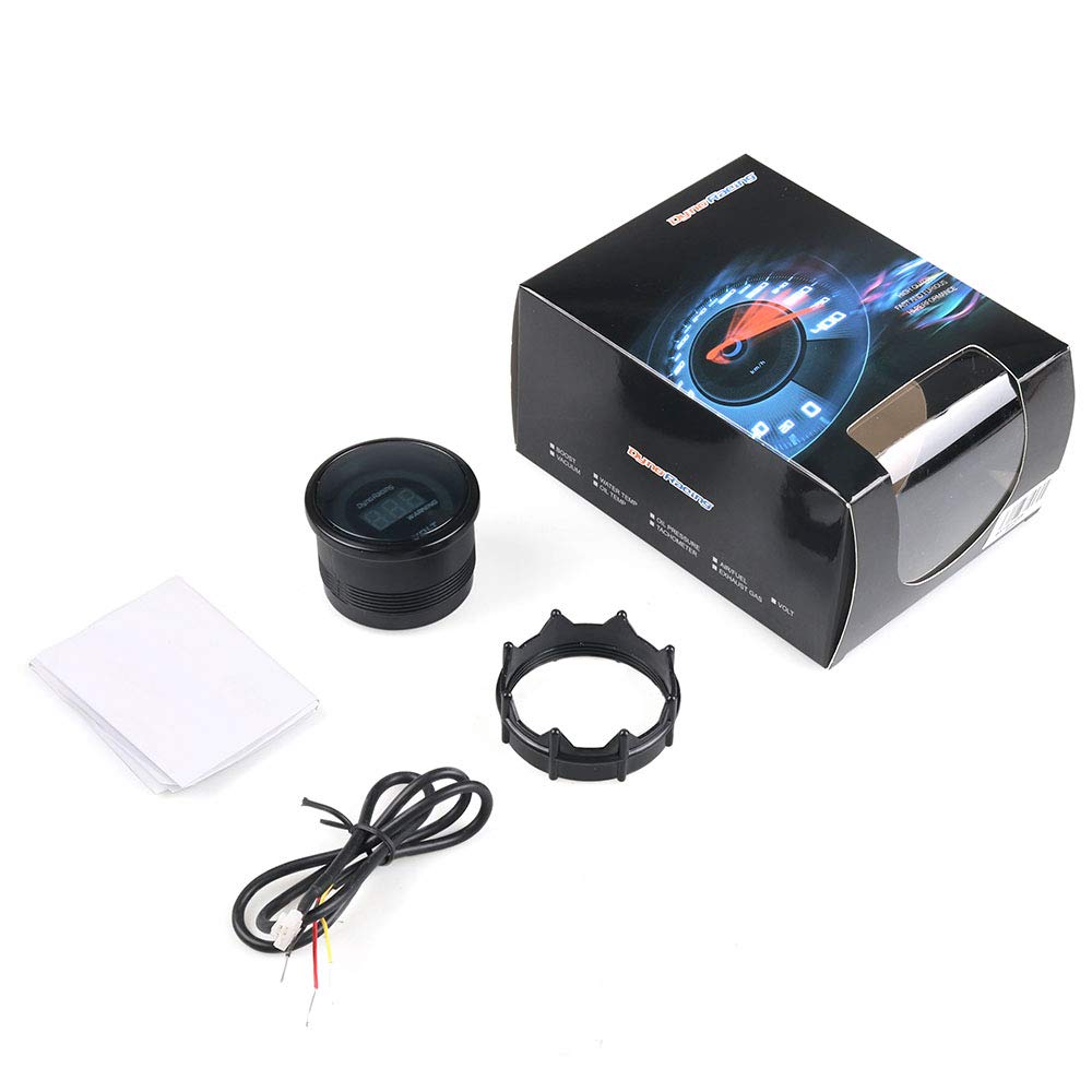 Dyno Racing 2 pulgadas 2.047 in 12V coche digital voltímetro medidor de voltaje medidor 20 LED negro 7.5-20V voltios medidor de coche