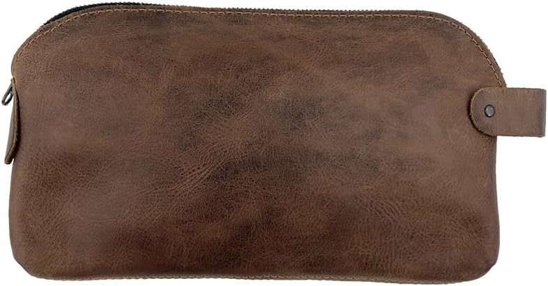 Hide & Drink, Bolsa grande rústica multiusos para cables y cargadores, bolsa de viaje, bolsa multiusos, cuero de grano completo, hecho a mano,