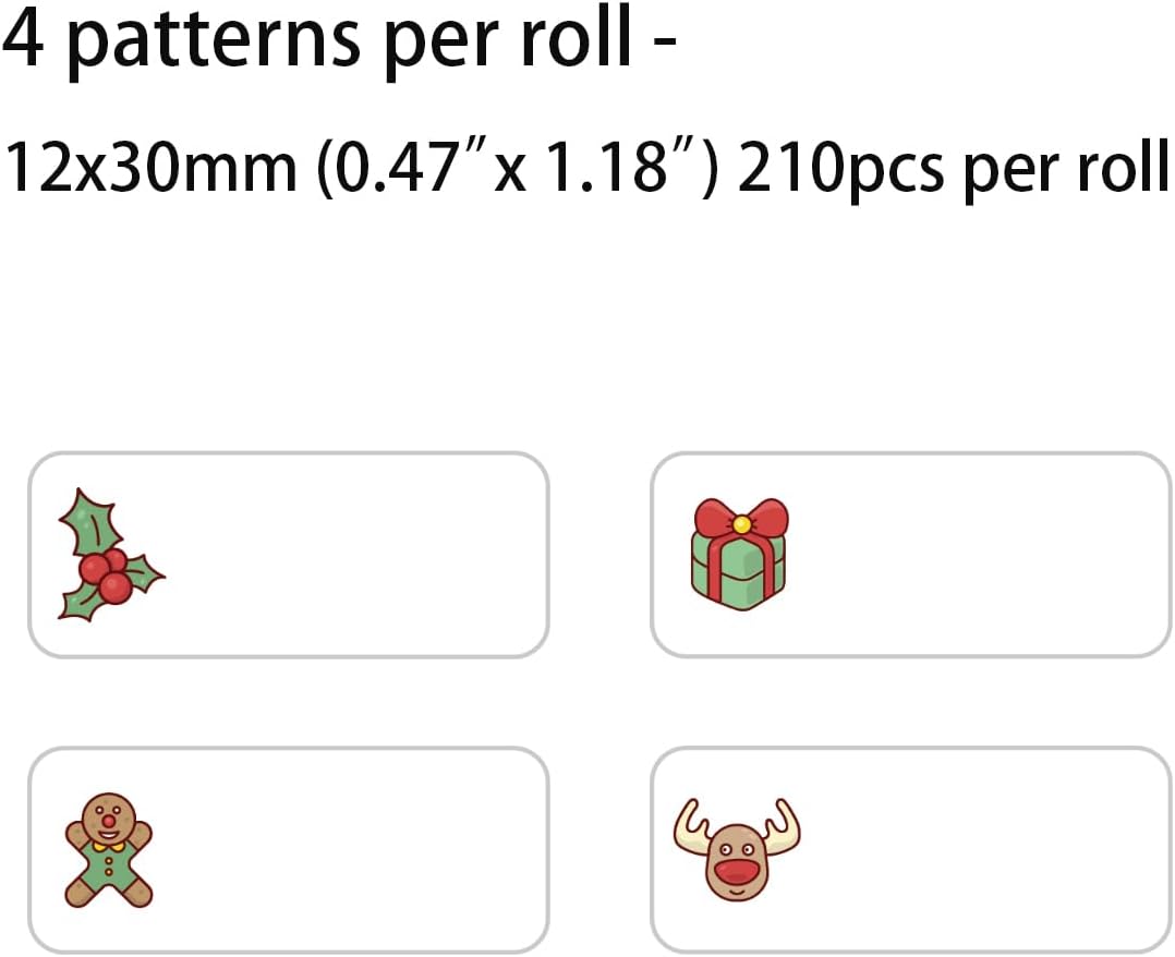 Etiquetas navideñas D11 D110 D101 – Papel adhesivo para impresora (0.47 x 1.18 pulgadas) con autoadhesivo para impresora Niimbot D11D110D101, JADENS