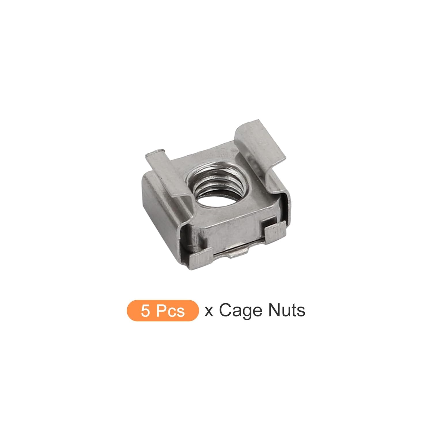 Tuercas enjauladas (M6x13mm), 5 unidades, acero inoxidable para montaje en rack de rack de agujero cuadrado, tuercas jauladas  para estante de