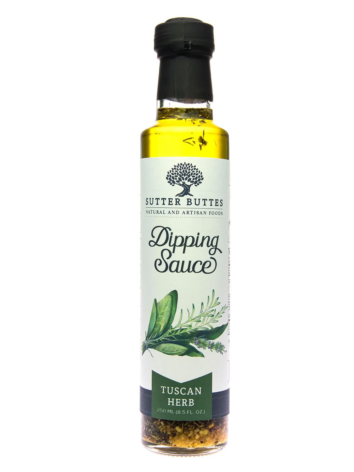 Sutter Buttes Salsa de aceite de inmersión de pan, botella de 8.5 onzas, fresca de California (hierba toscana)