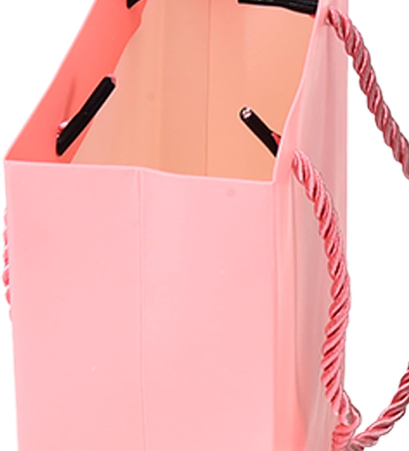 BORDSTRACT Bolsas de embalaje de regalo de papel, 10 bolsas reutilizables de color puro, 5 rosas y 5 verdes con asa, bolsa vertical de regalo para