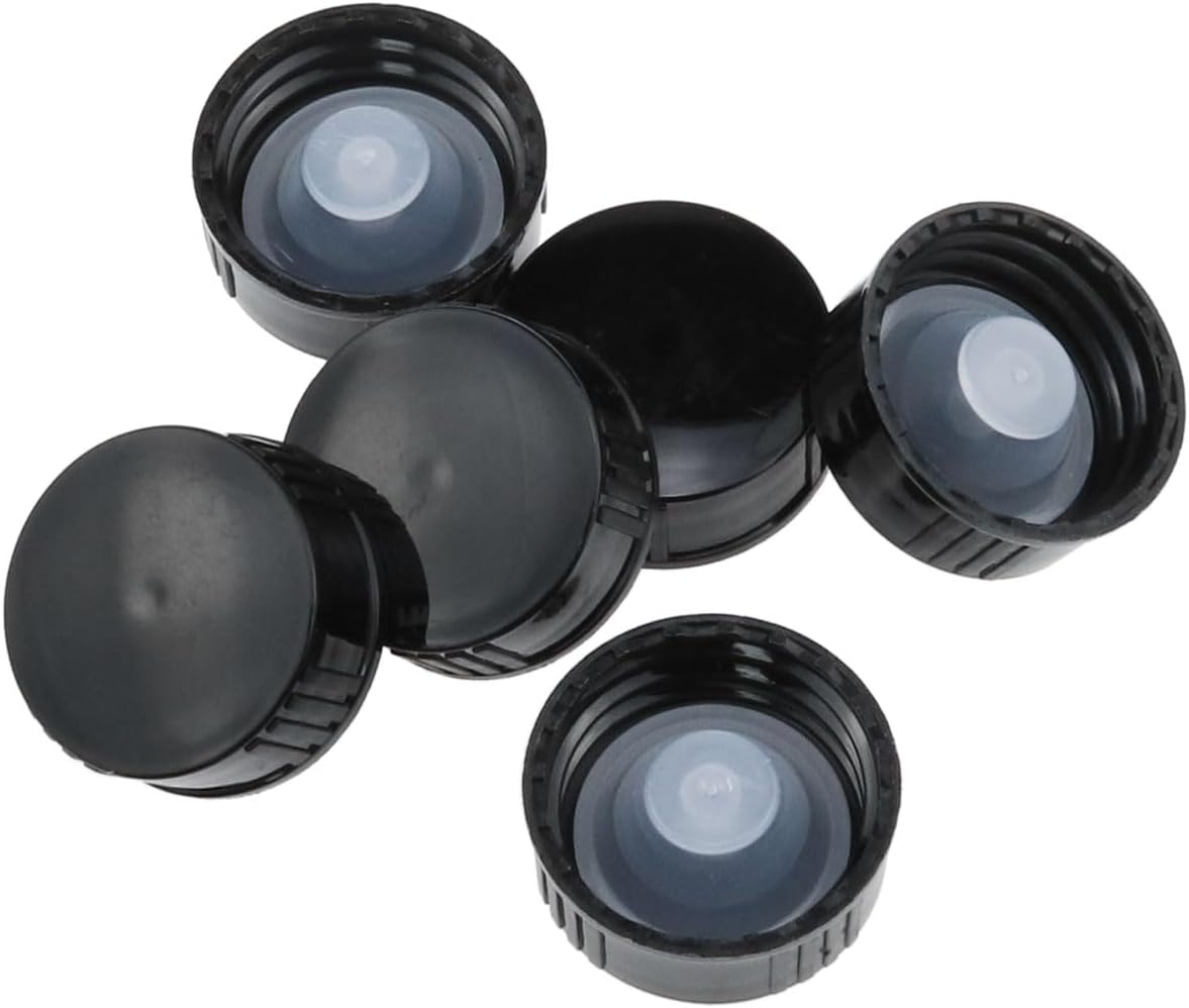 Tapón de rosca sellada de polietileno negro, 12 unidades, 1.102 in, tapa de rosca sellada de polietileno negro, adecuada para productos químicos